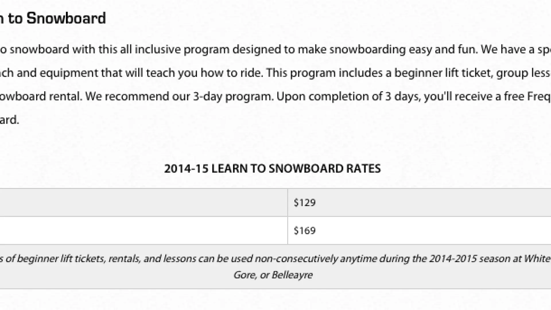 Learn to Snowboard, Cheap 3-Day Package at Whiteface Mountain, NY