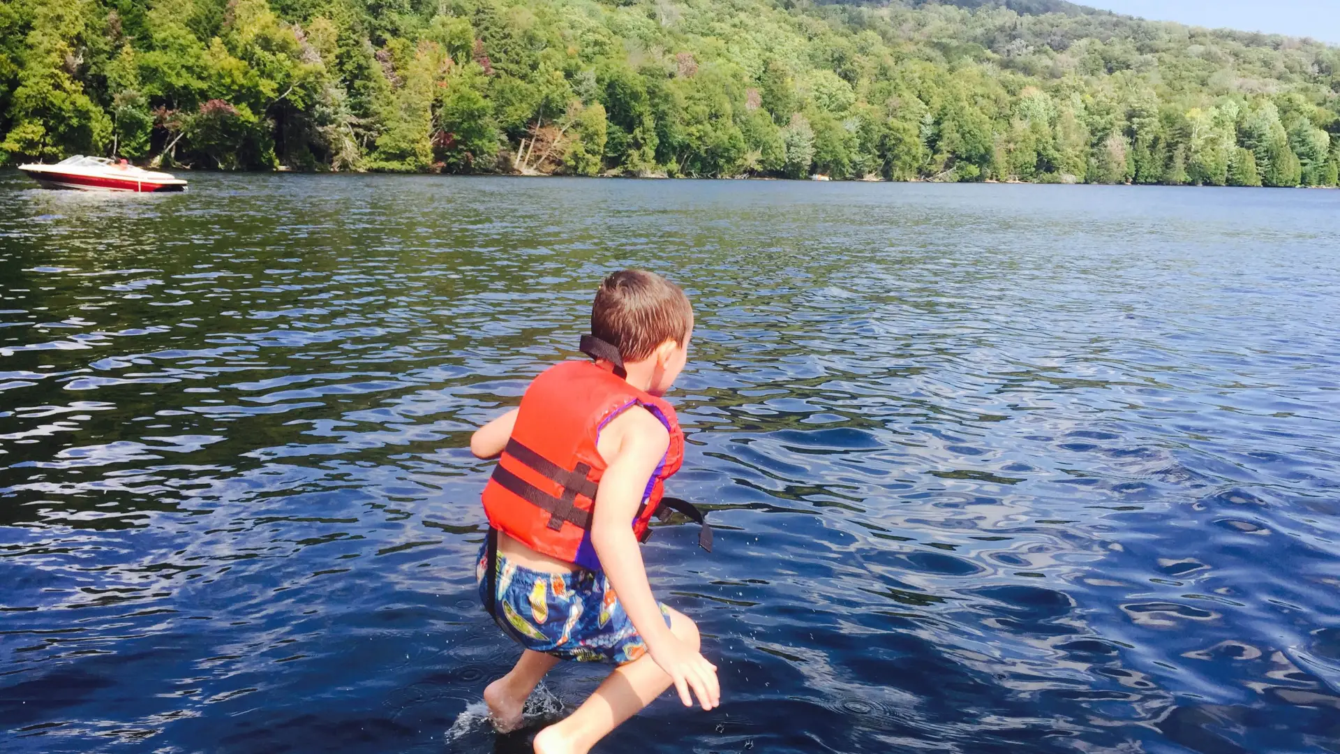 This fine swimming spot has a beautiful setting.