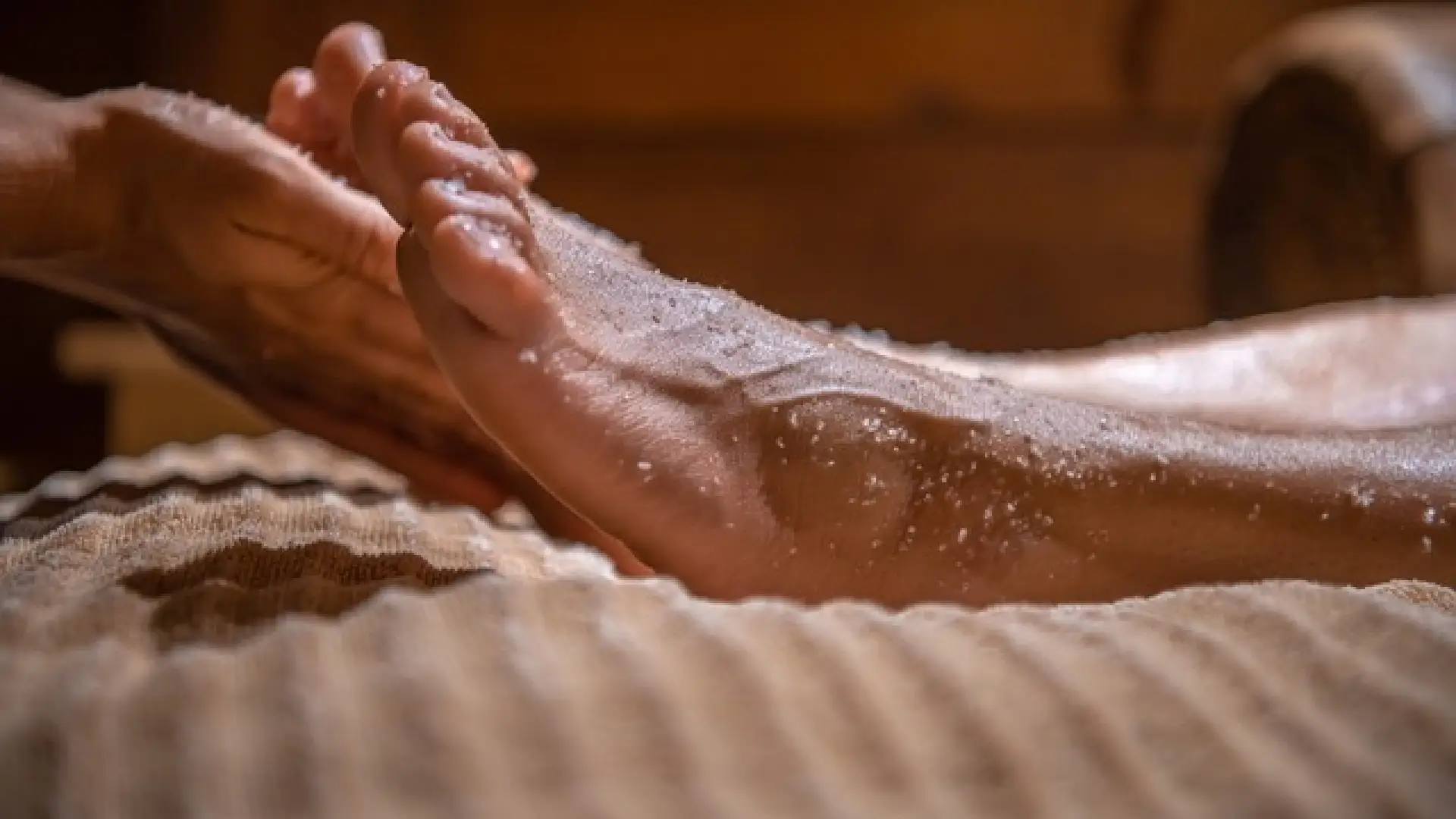 Feet glisten with hydration after a pedicure
