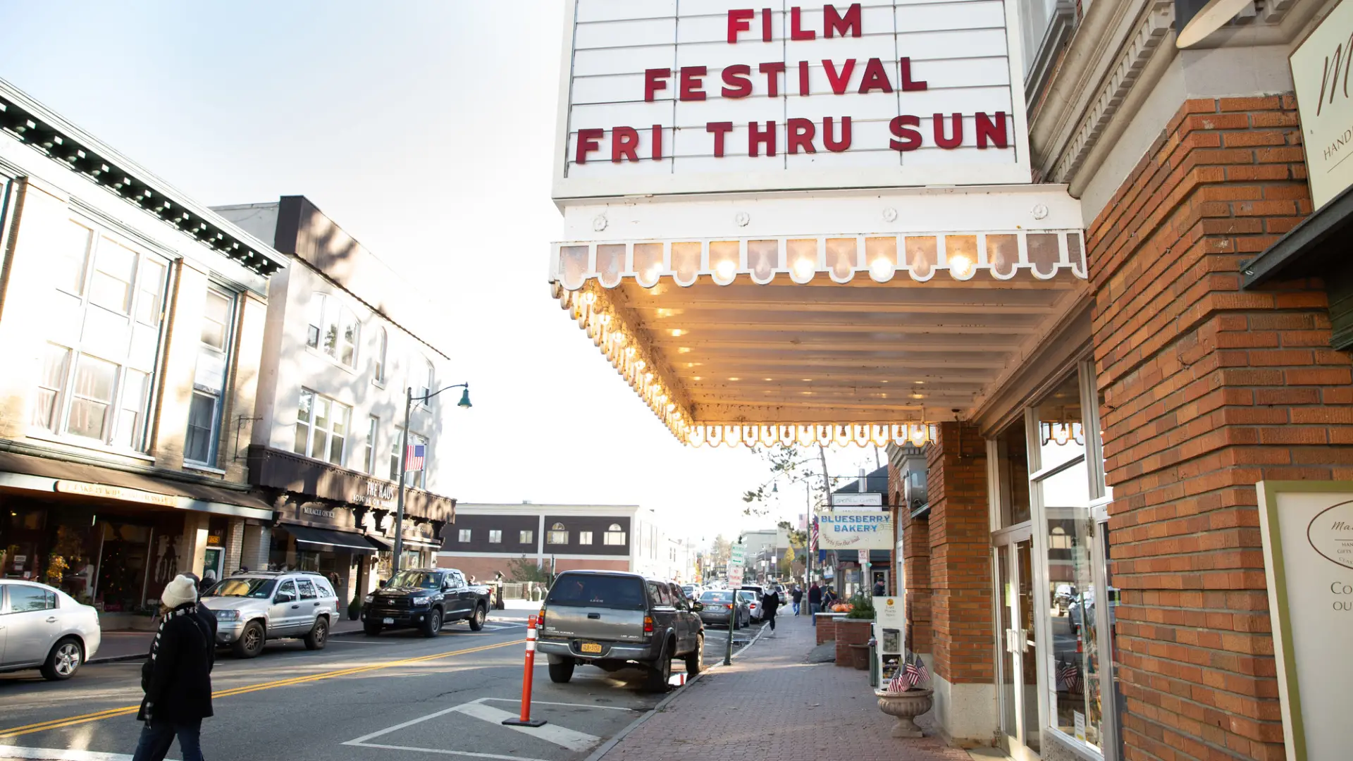 The Palace Theatre's marquee on main street Lake Placid during the Lake Placid Film Festival