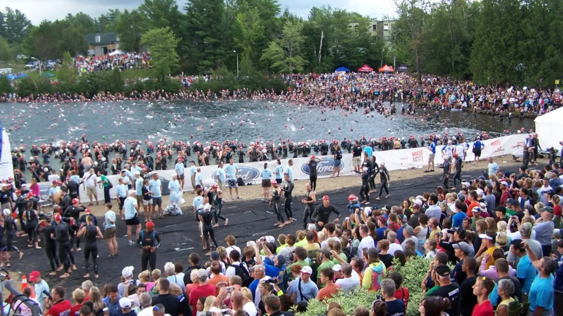 Ironman Lake Placid swim start