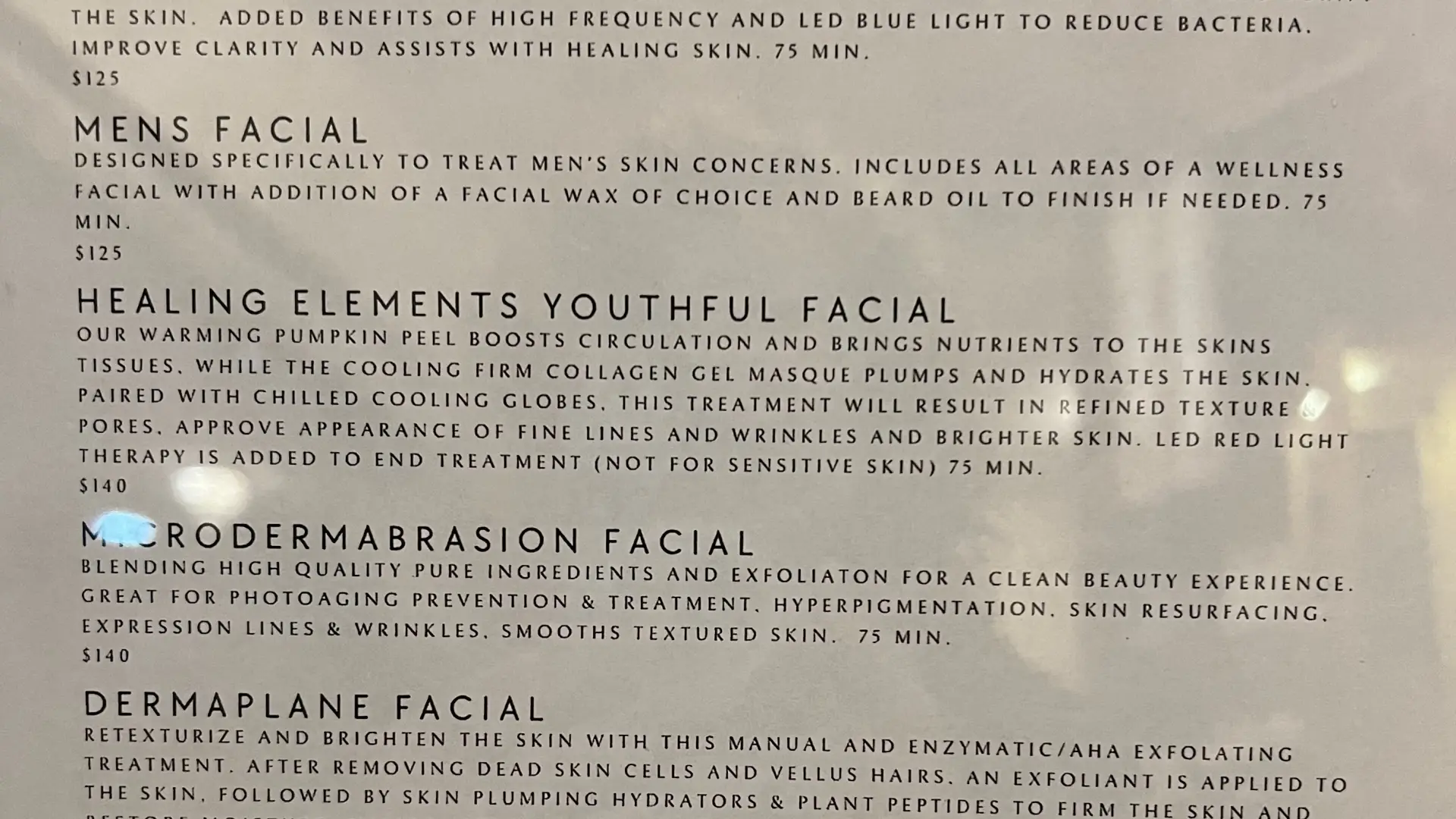 2024 Facial Offerings