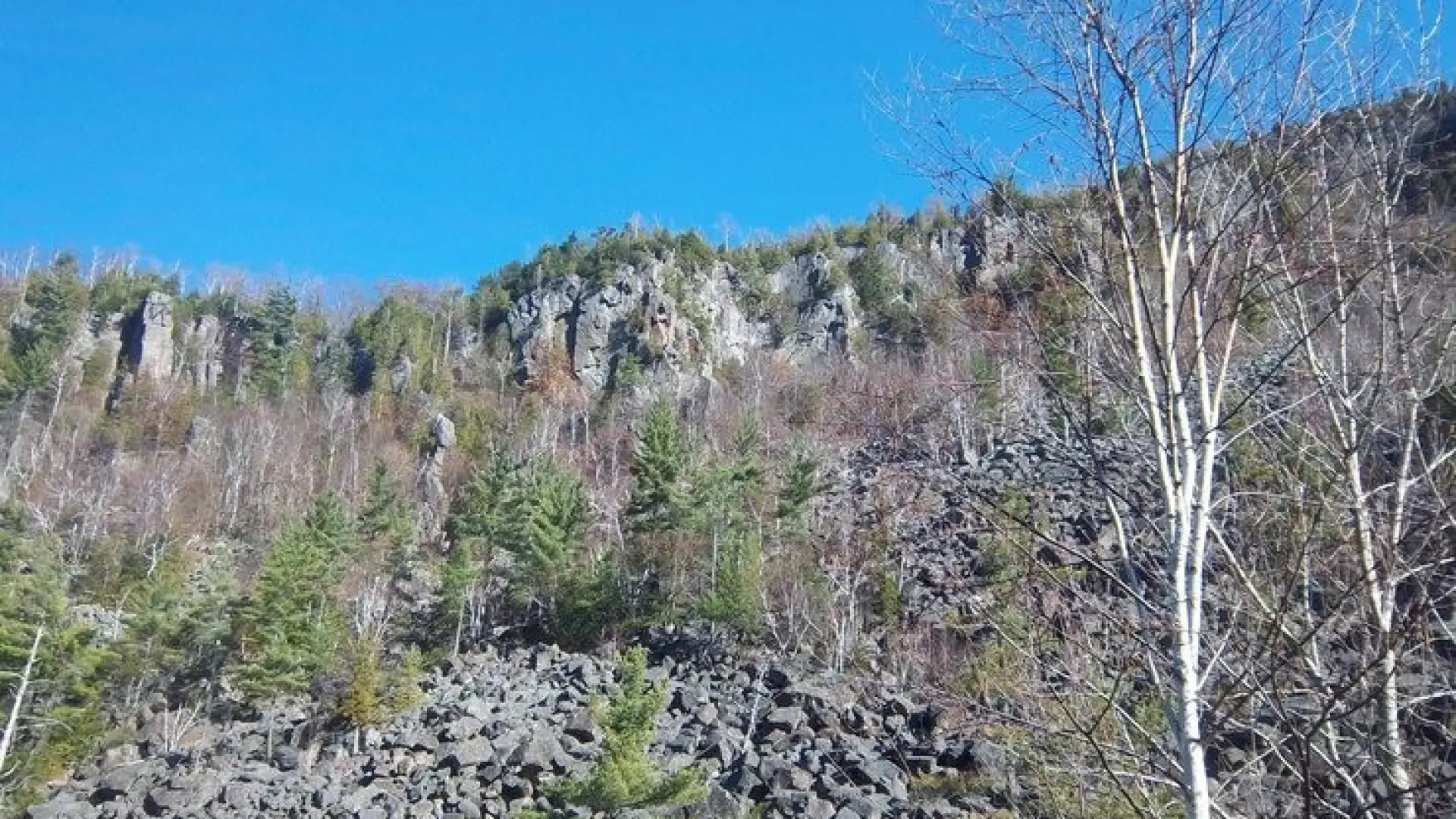 A line of cliffs