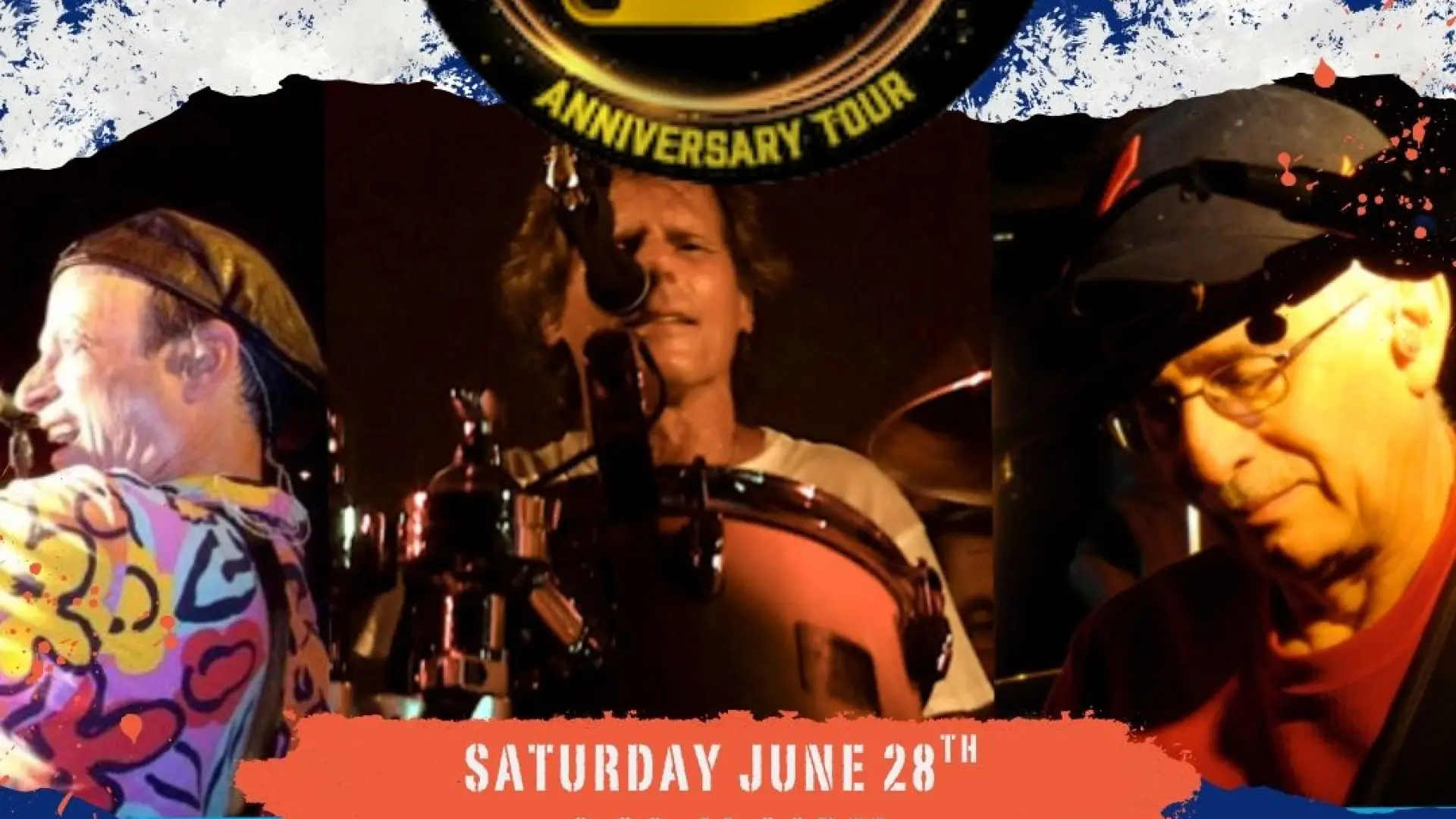 Double Axel's 50th Anniversary Tour at Big Z's Hangout in Lake Placid on Saturday, June 28th, from 8:30 PM to 11:30 PM. $15 cover, $5 benefits The Joshua Fund.  A photo shows three band members.