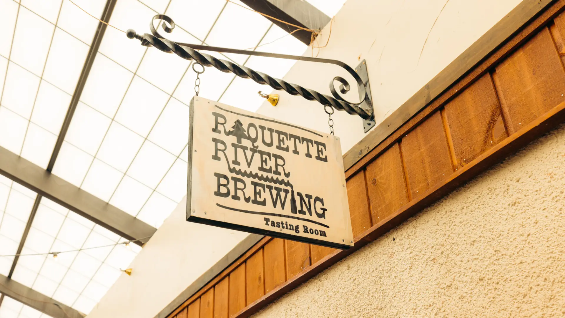 The entrance to Raquette River Brewing in Lake Placid.