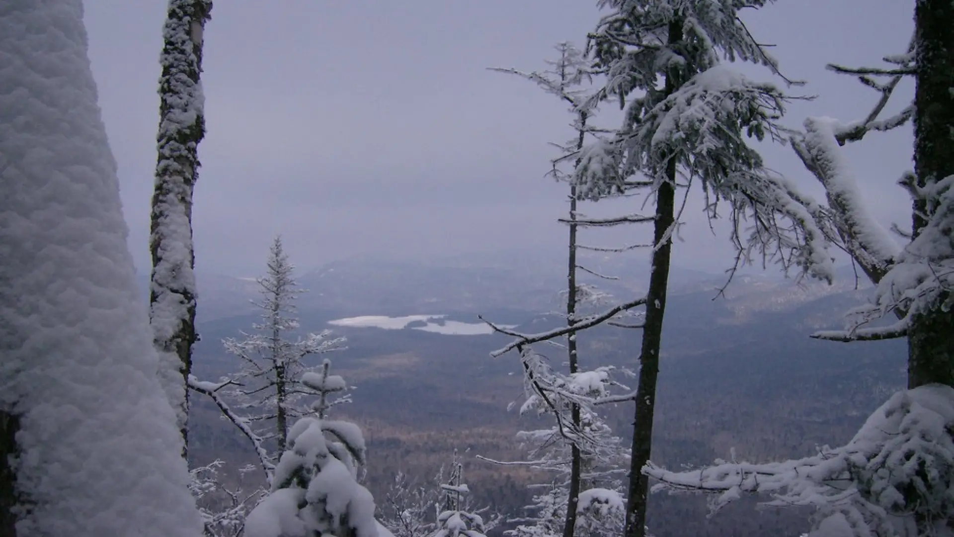 Seymour Mountain in winter from the summit.