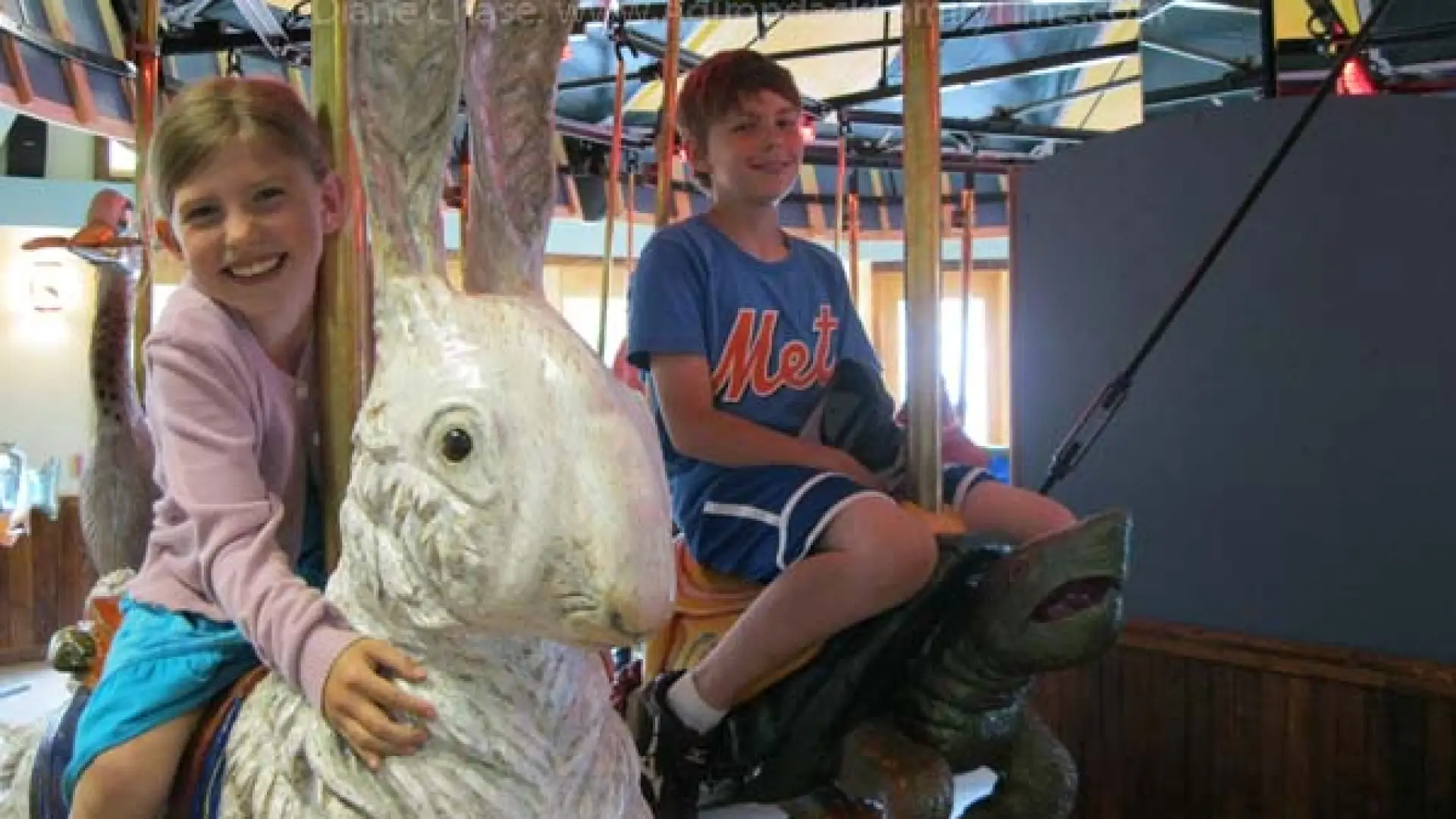 kids on carousel