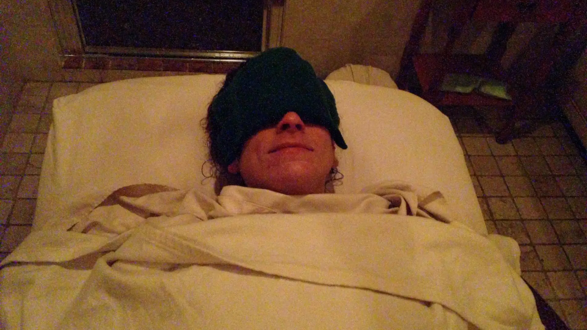 If I don't open my eyes, maybe they'll forget I'm here...