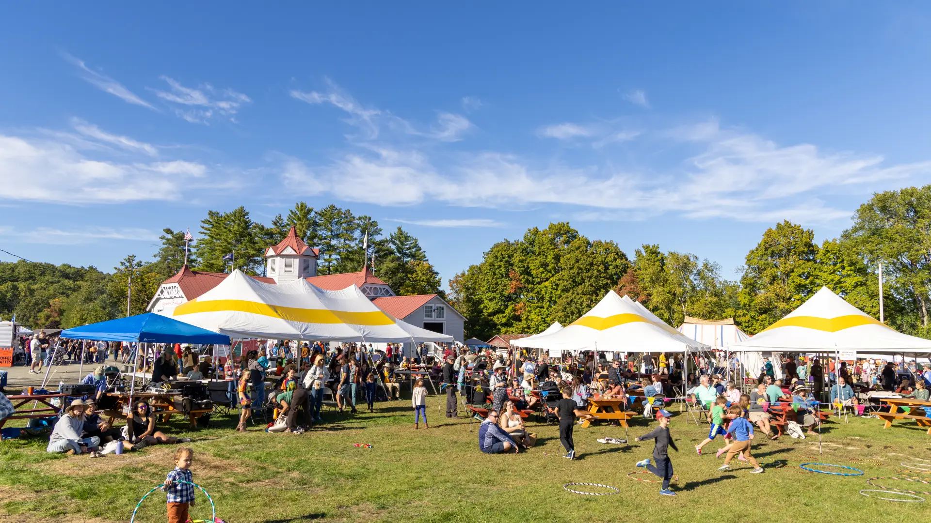 gathering under the tents