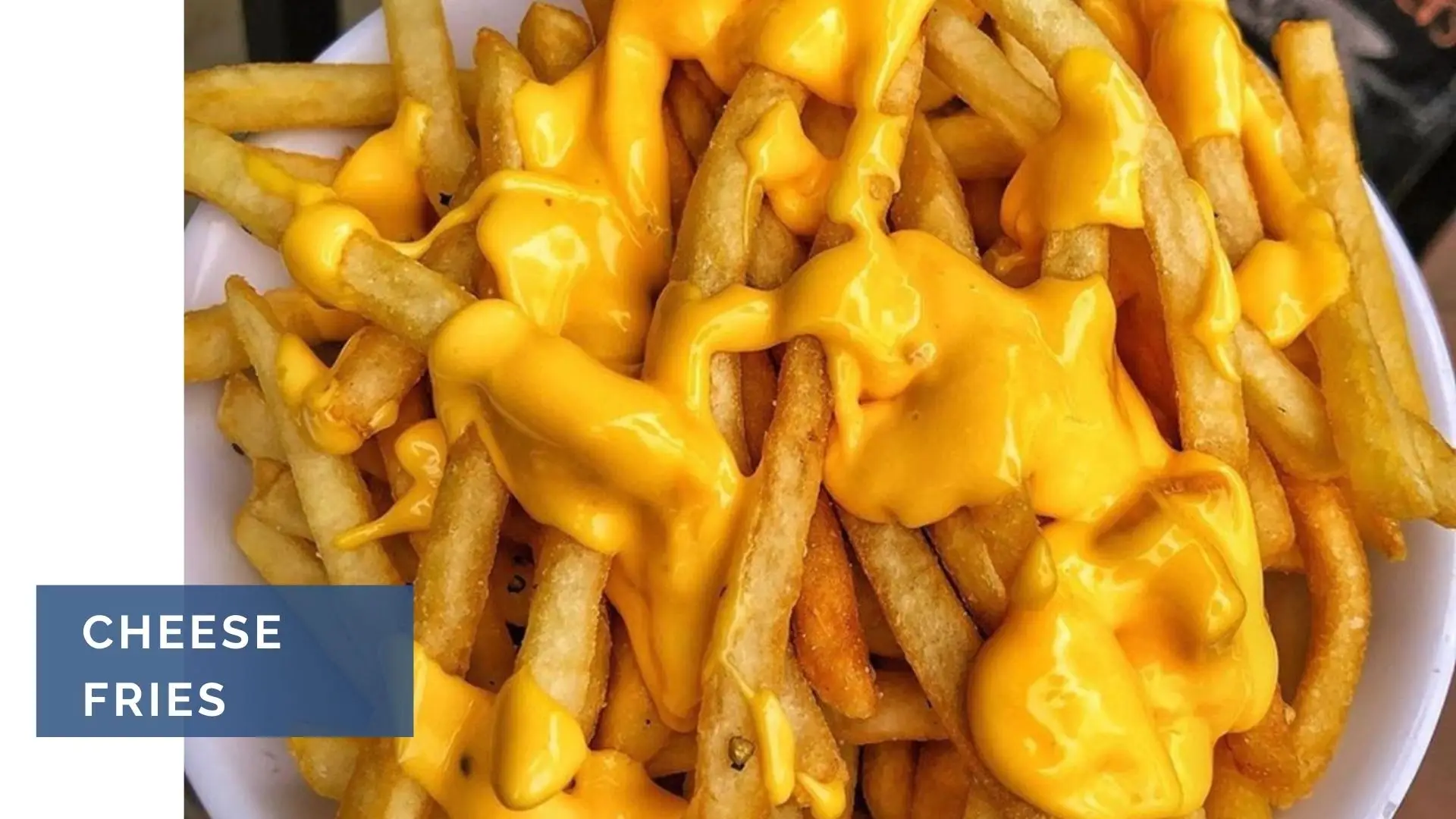 Golden french fries smothered in gooey cheese