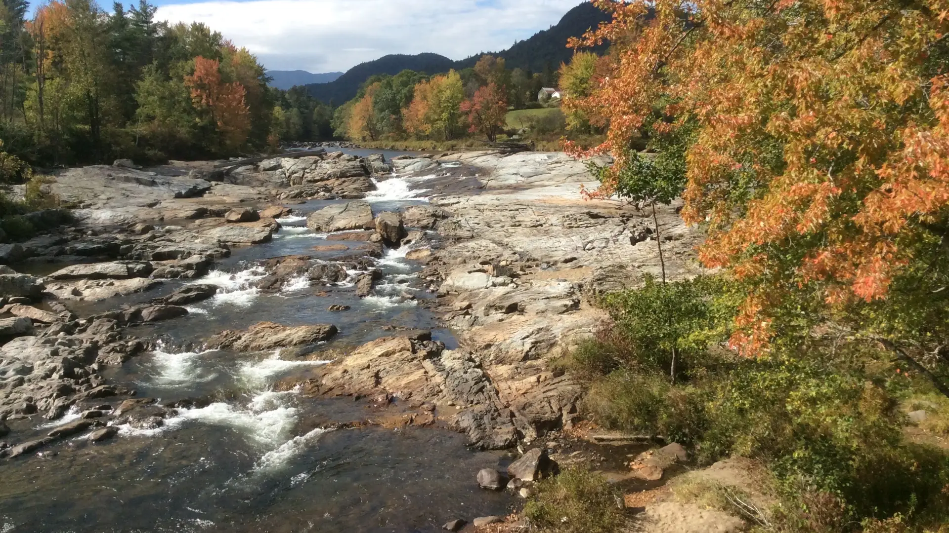 Jay Rocks are a popular swimming spot and summer and photograph subject in fall.