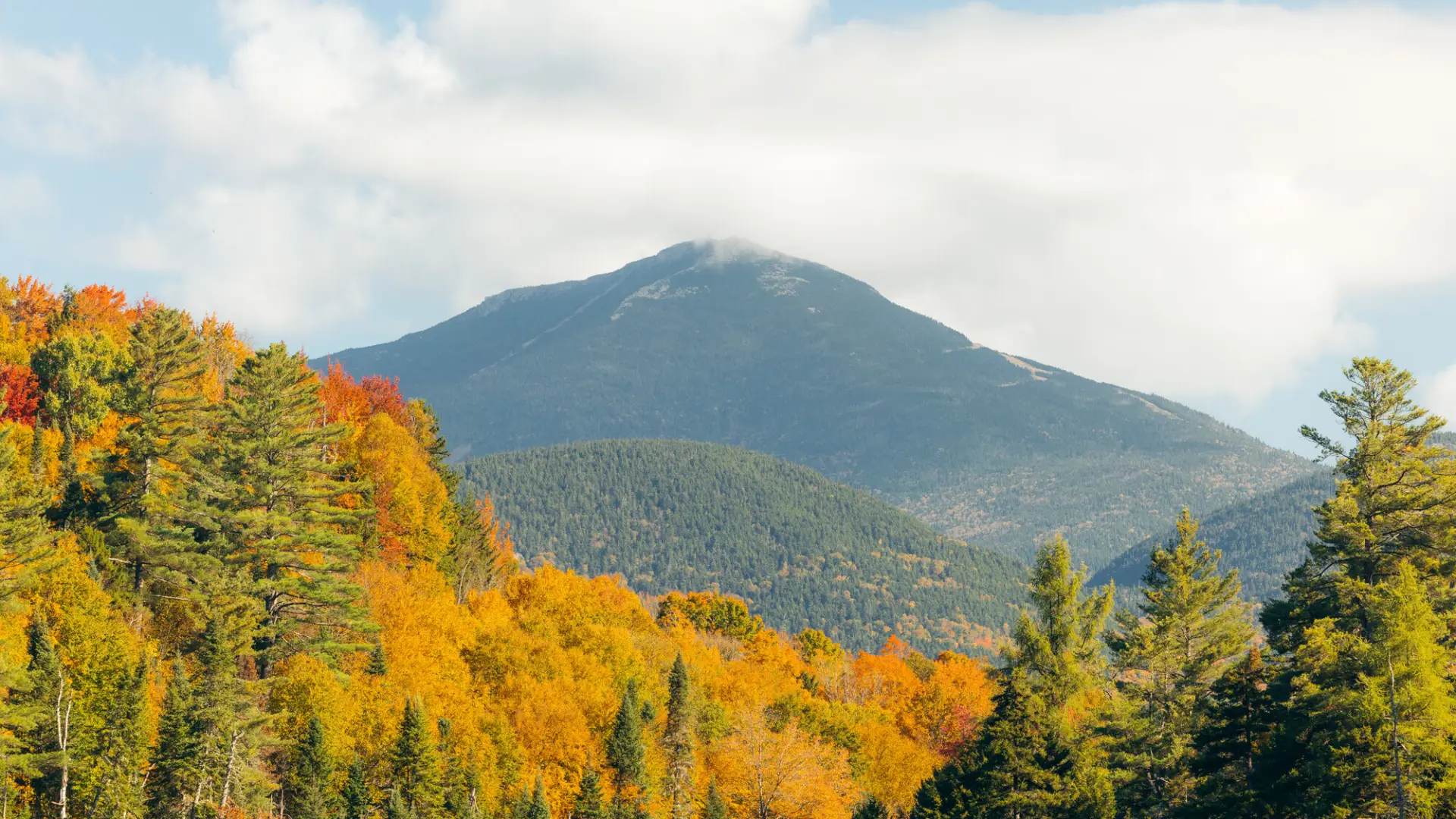 A view of Whiteface Mountain in the fall.