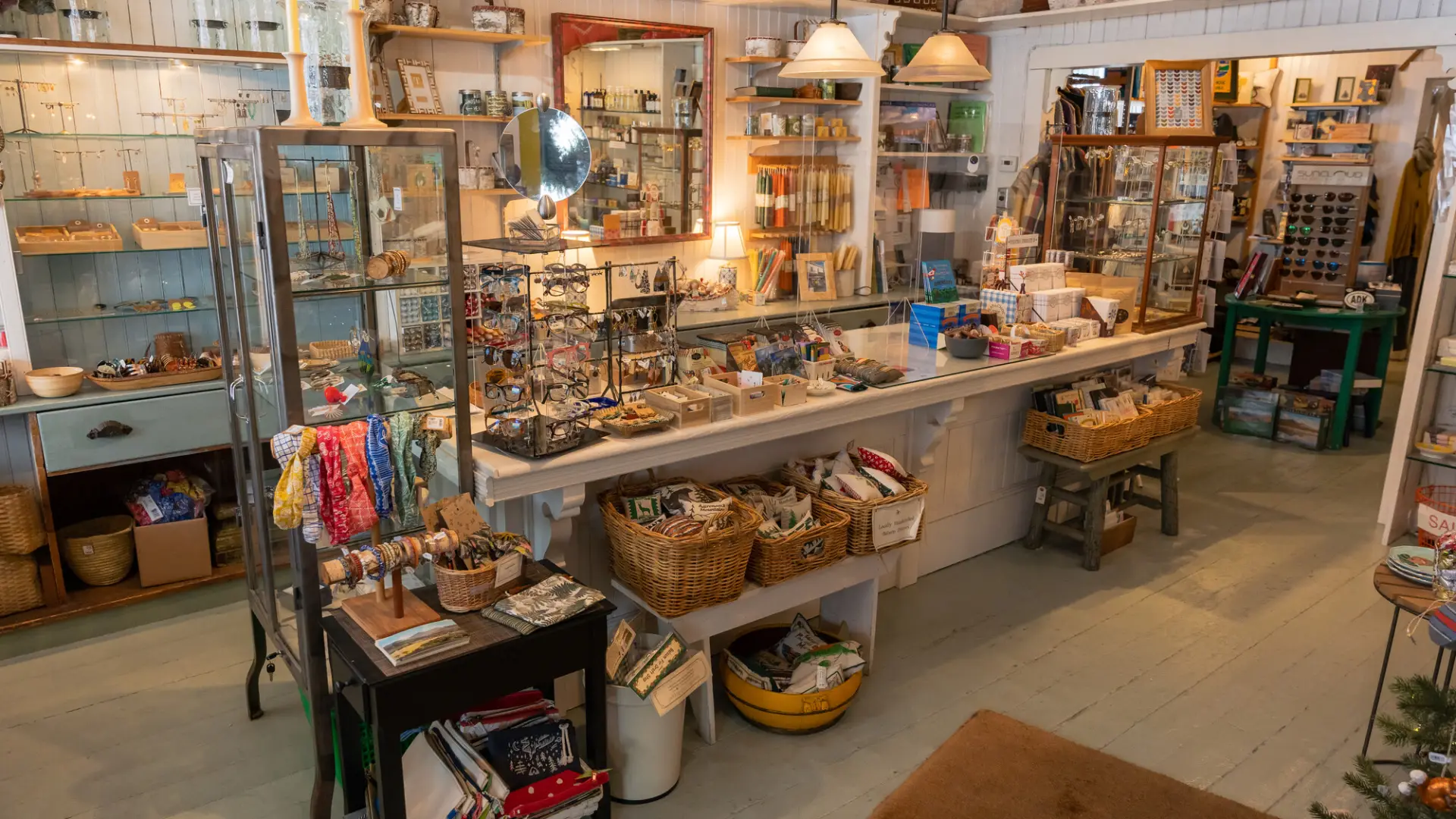 Jewelry,  candles, cards and so much more found around the front checkout counter