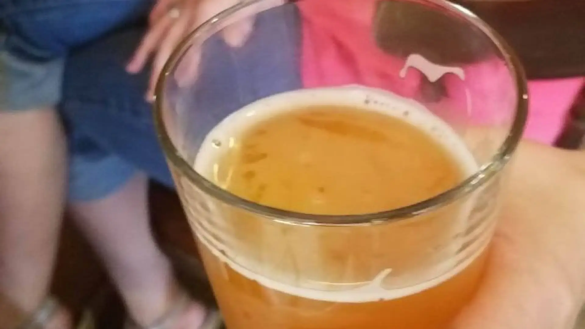 My friend Mary holds my Hefeweizen so I can snag a picture!