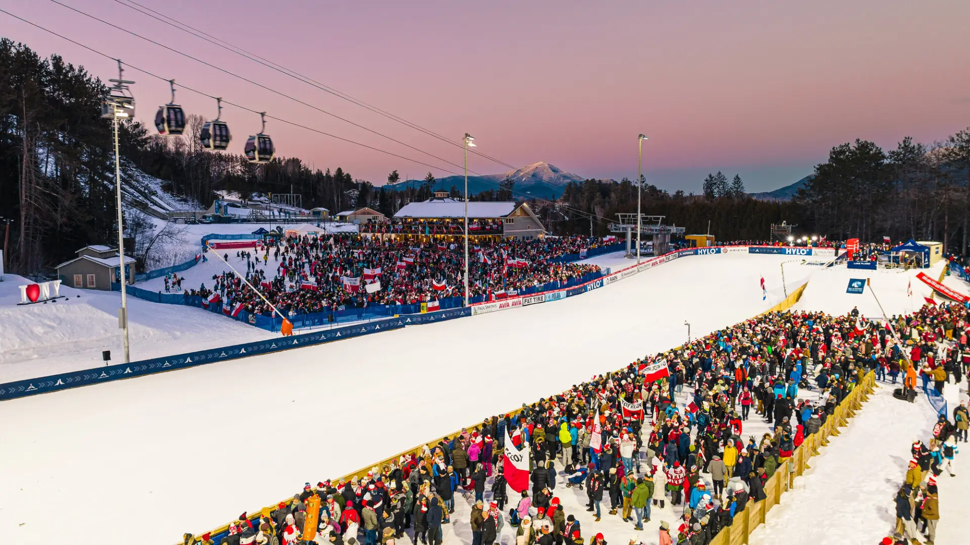 A crowd of spectators at the Ski Jumping World Cup.