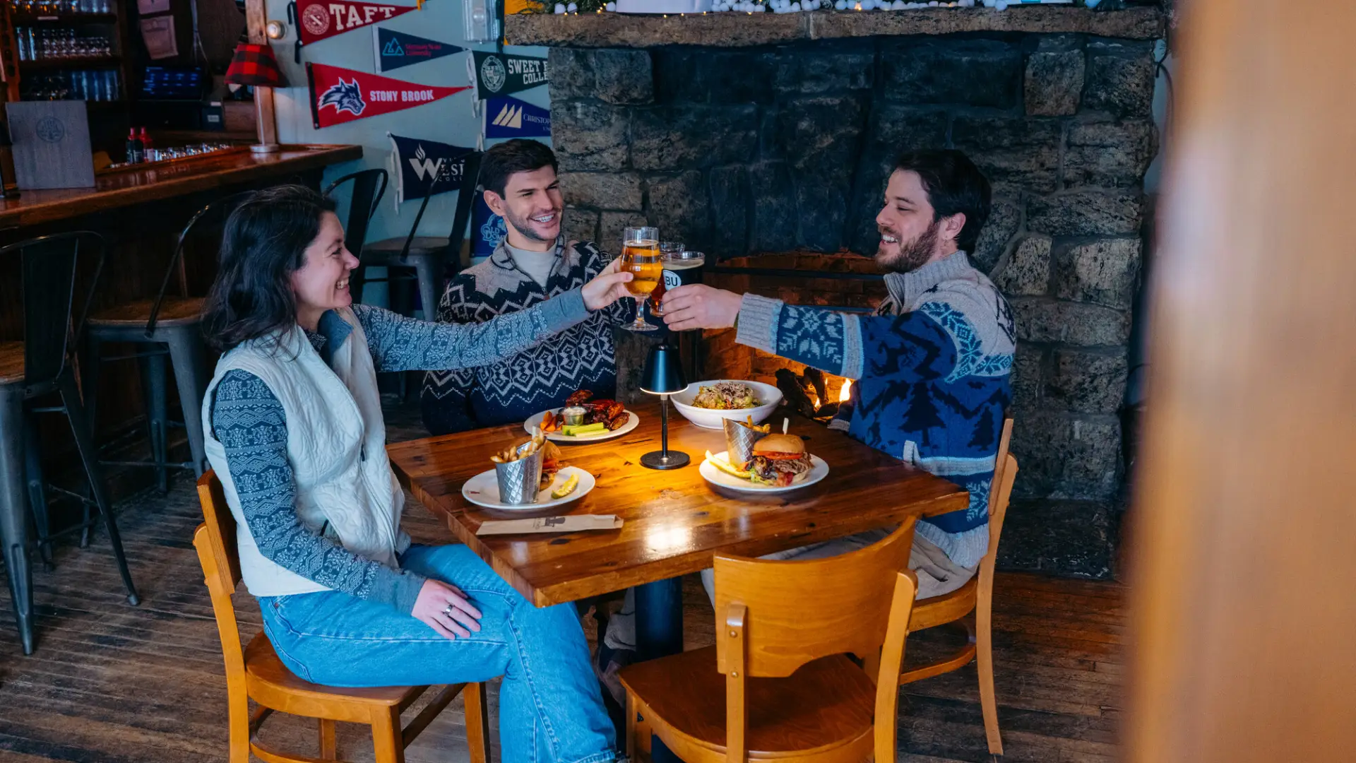 A group dining in Lake Placid.