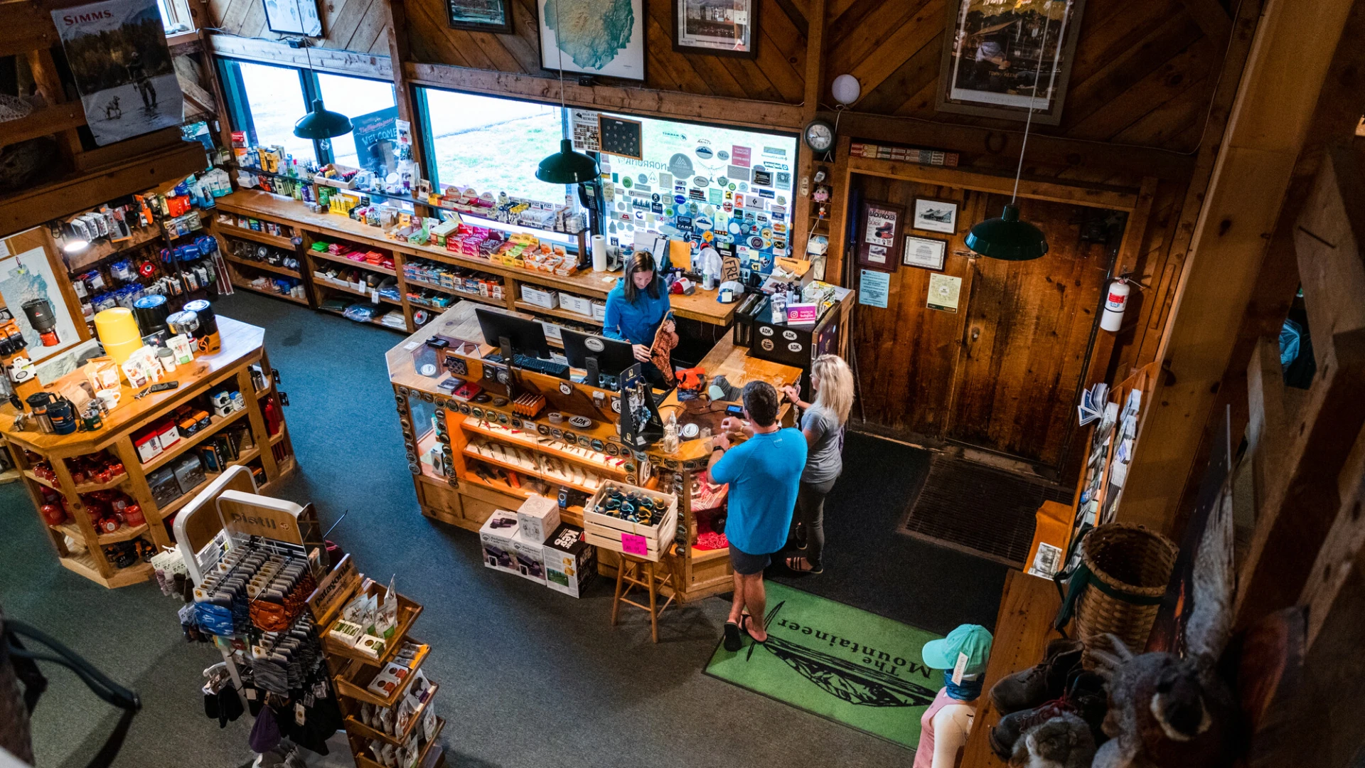 The interior of an outdoor gear shop.