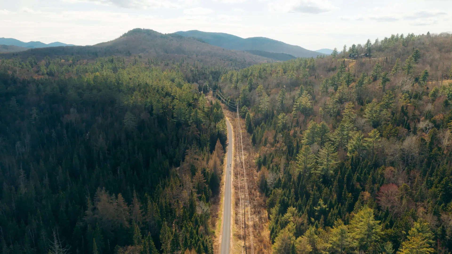Aerial view of the Rail Trail in the spring