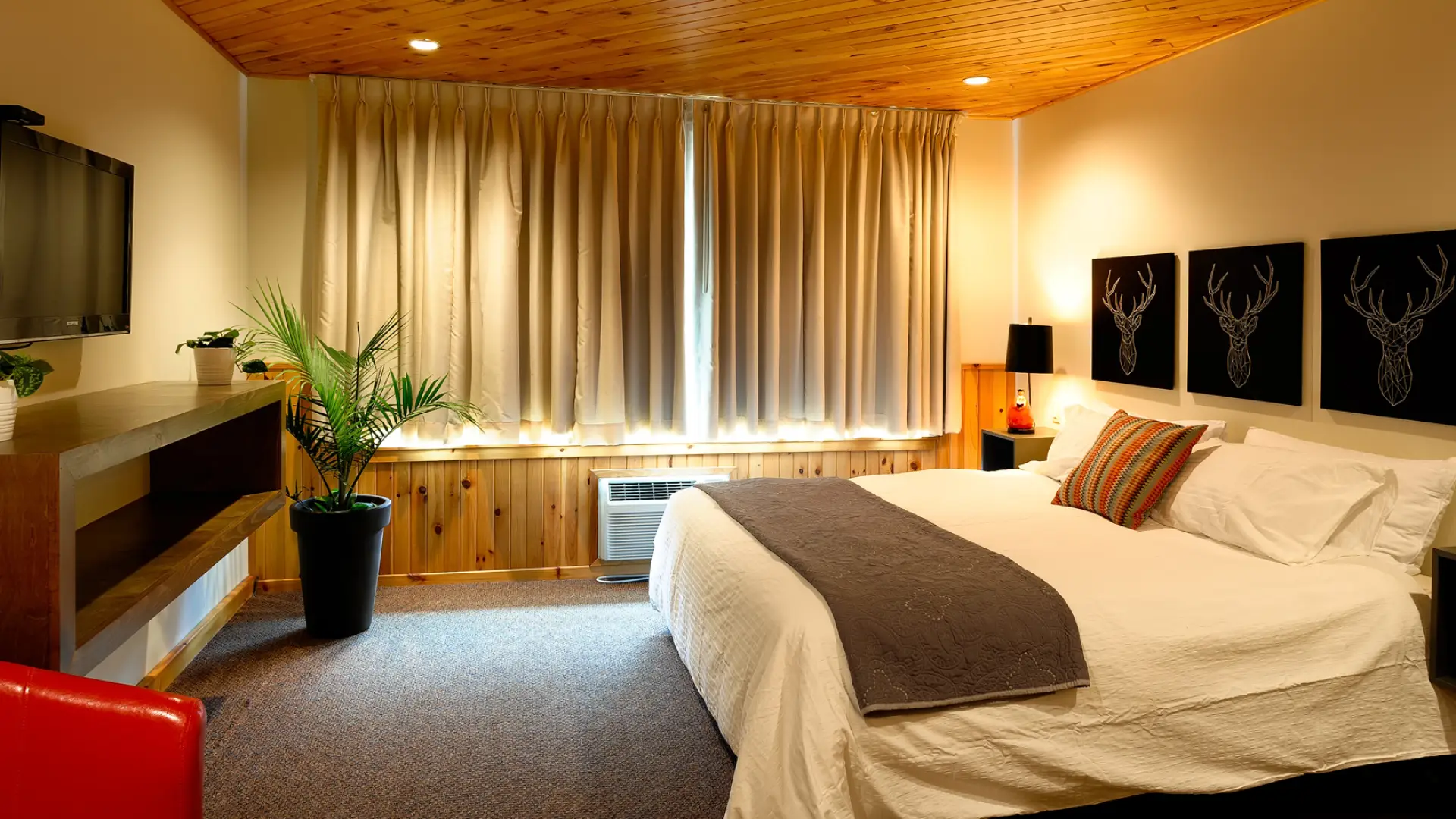 The room of a motel in Lake Placid.