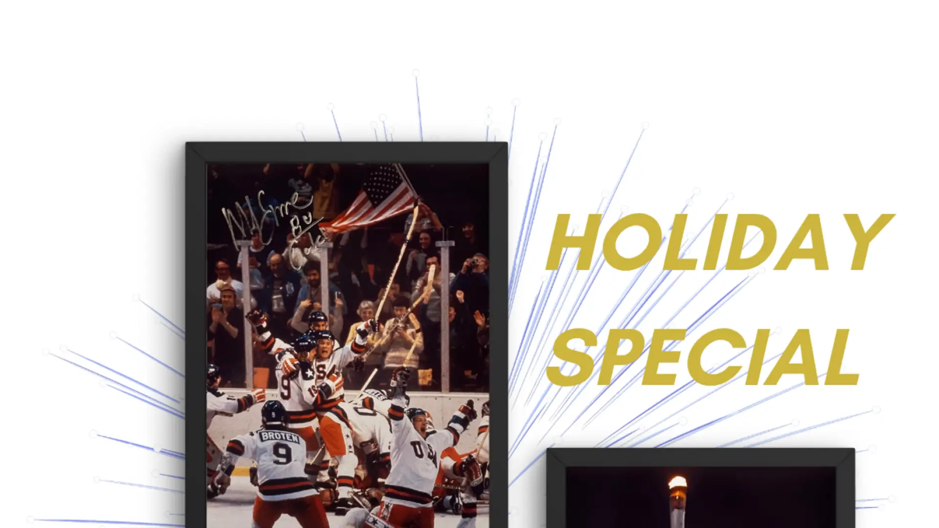 The three images available to request your customized hand signature from Mike Eruzione