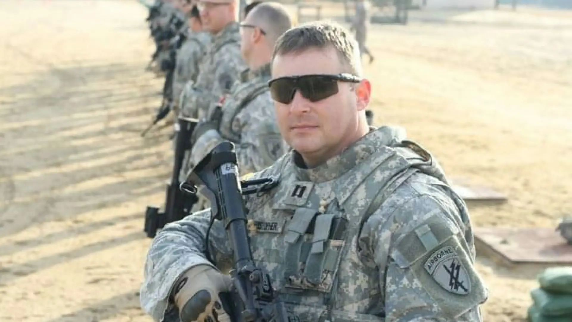 A picture of David Christopher in Army fatigues in November 2010. He was a US Army Captain with the 414th Civil Affairs Battalion as part of the United States Civil Affairs and Psychological Operations Command. Image courtesy of David Christopher.