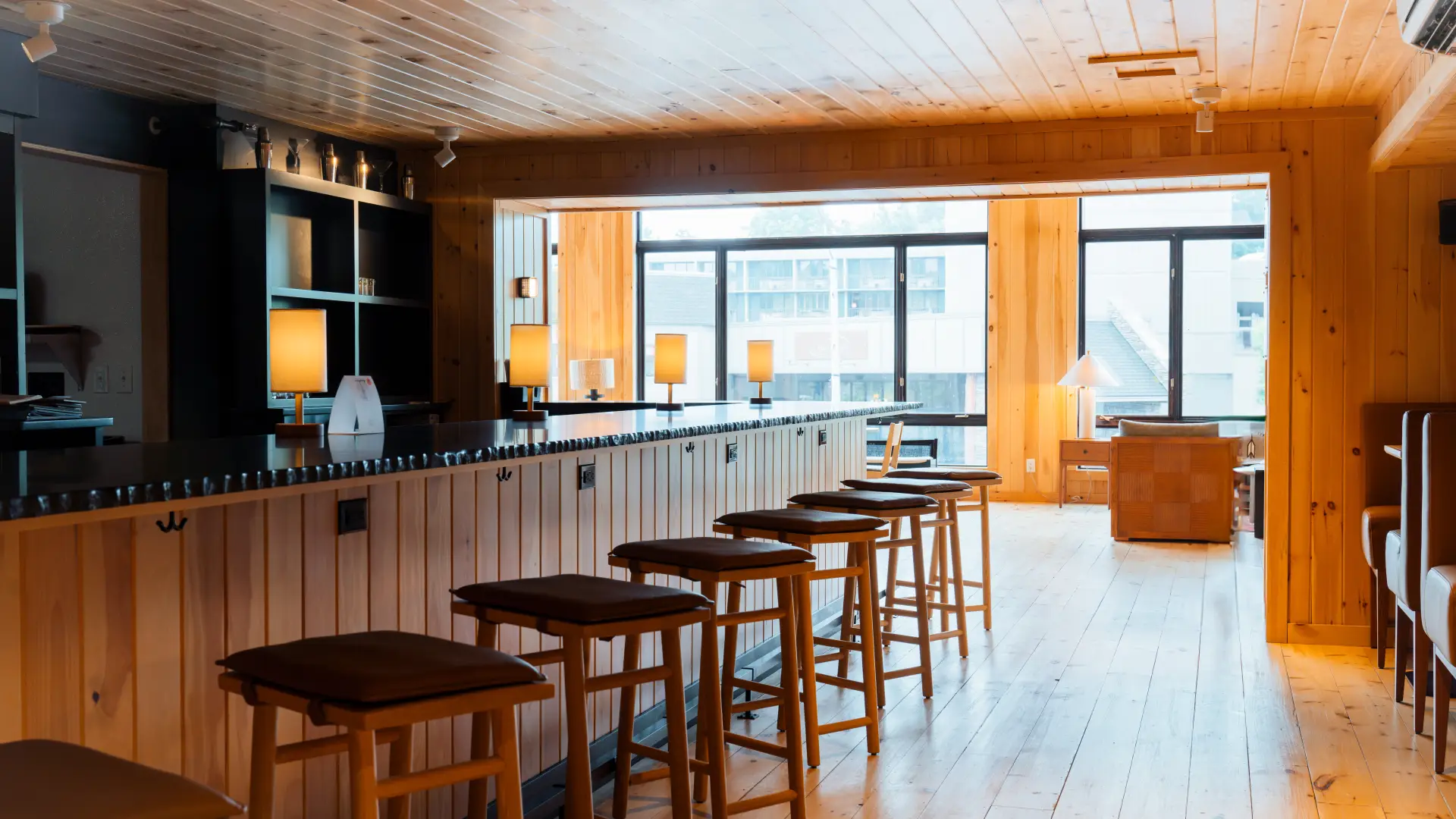 The substantial bar space looking into the great room