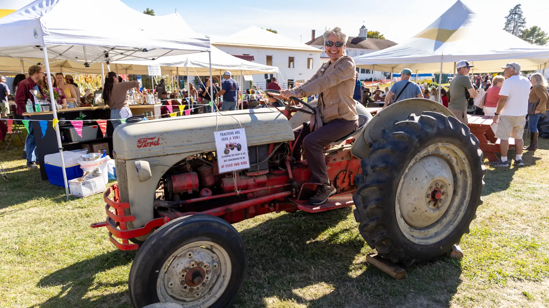 woman on a tractor