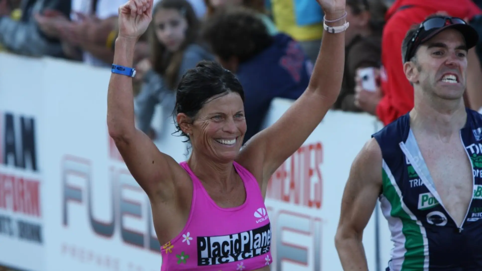 Ironman finisher crossing the line