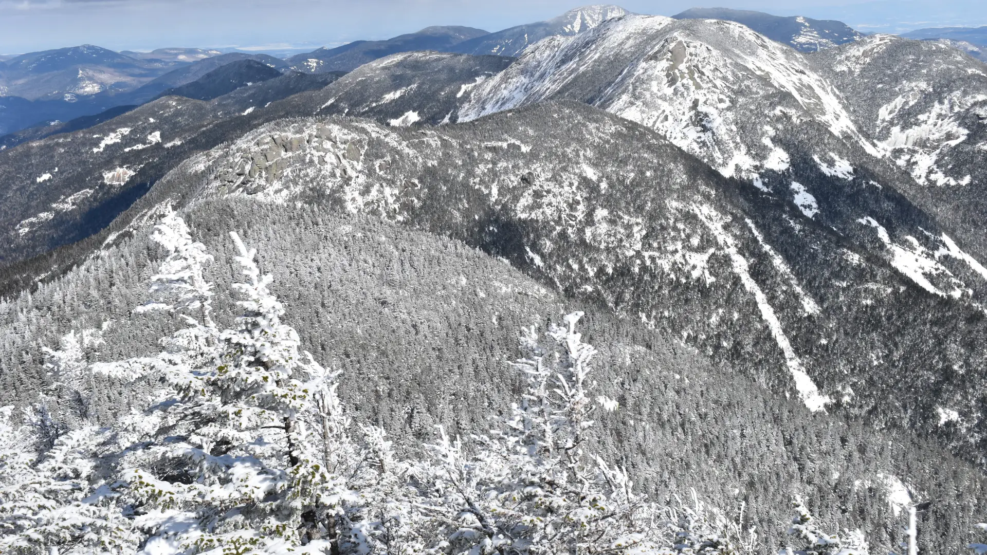 Tall mountains covered in snow