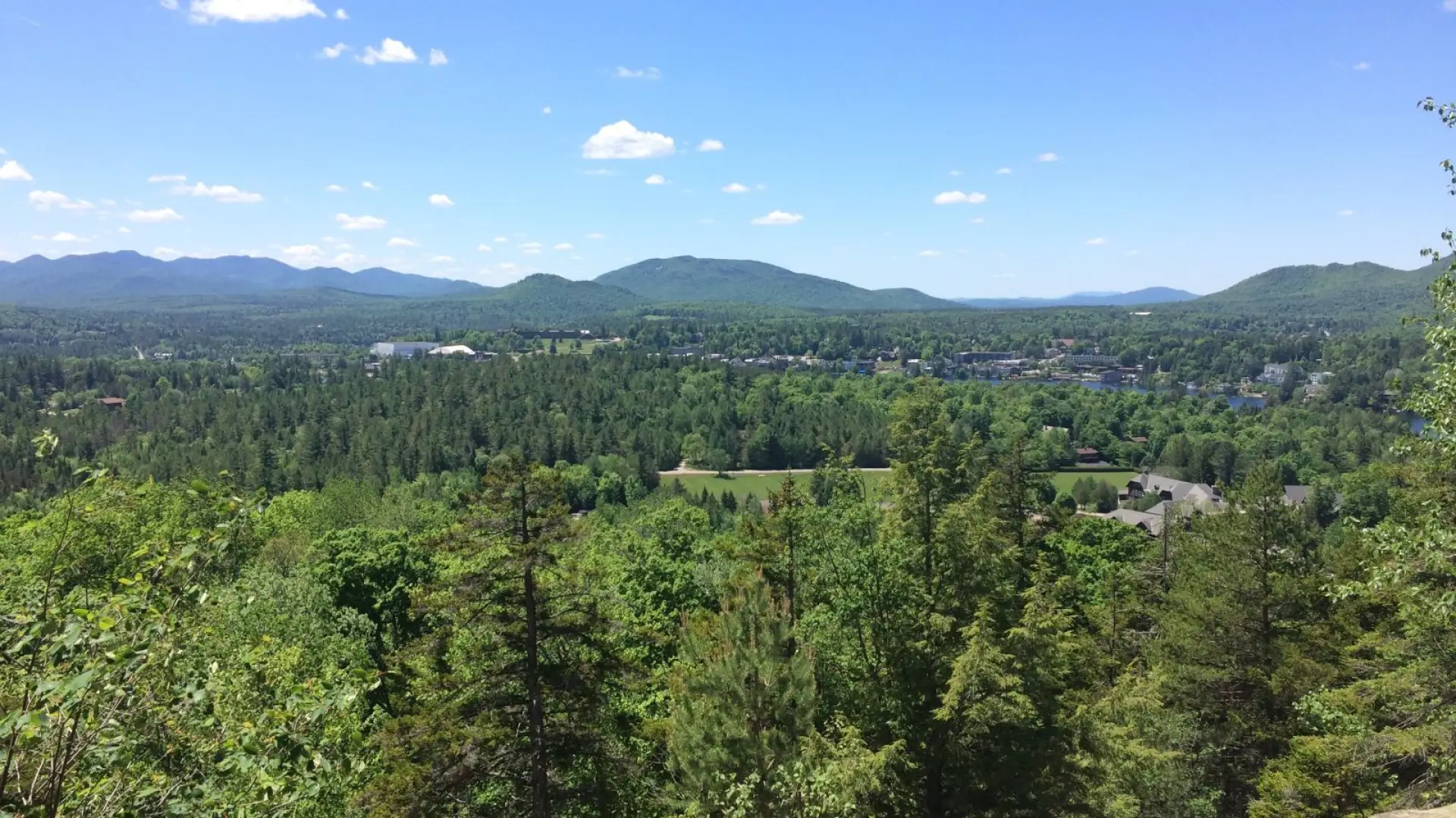 View from Cobble Mountain of Lake Placid and the surrounding wilderness.