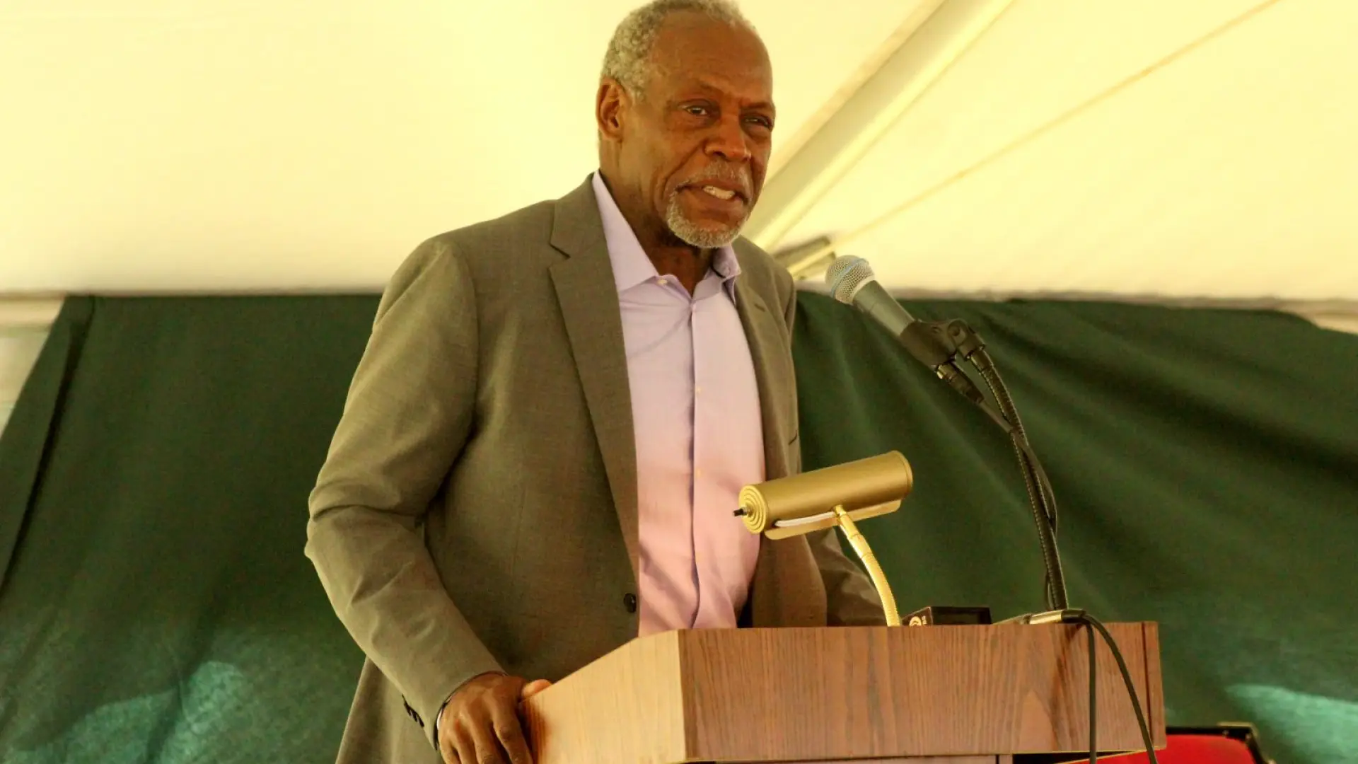 Danny Glover speaks during John Brown Day.