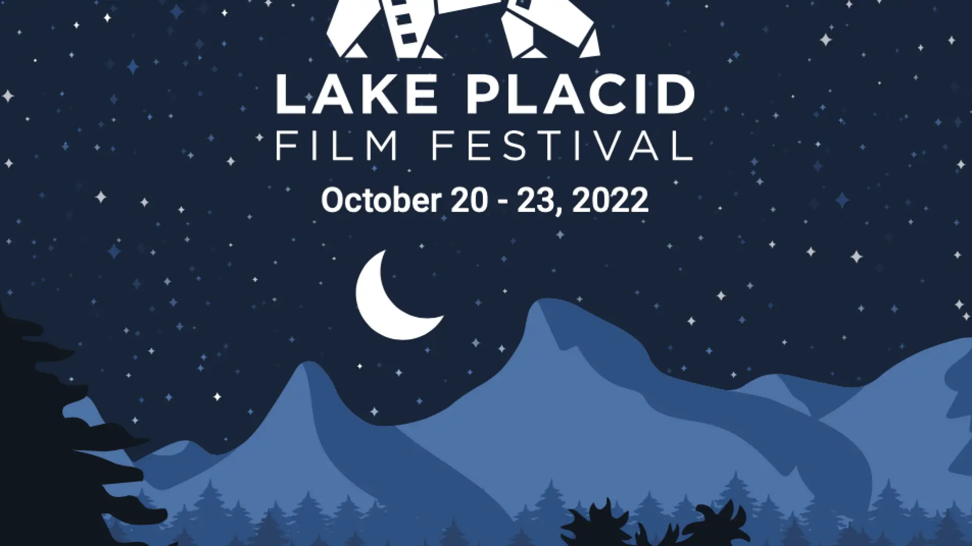 Illustrated poster for the Lake Placid Film Festival.
