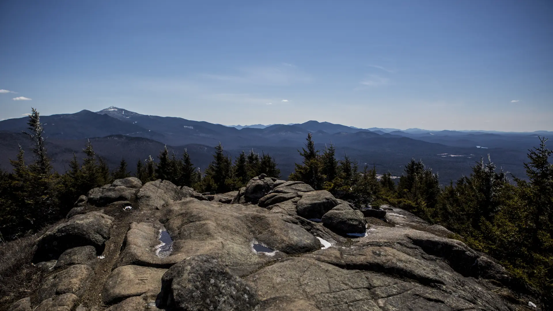 A bald summit with a commanding view in any season.