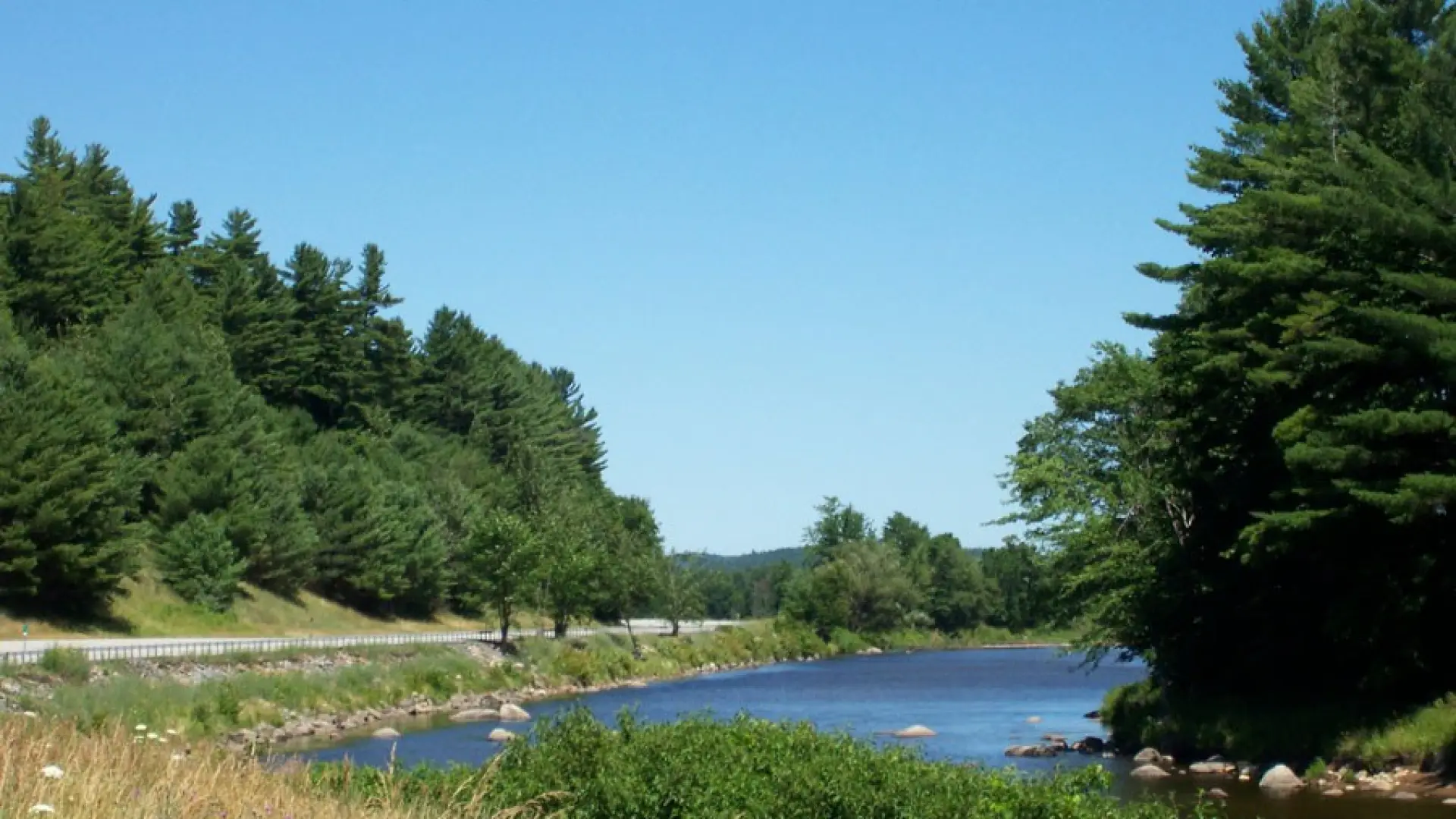 The Ausable River runs along Route 9 from Keene to Ausable Forks.