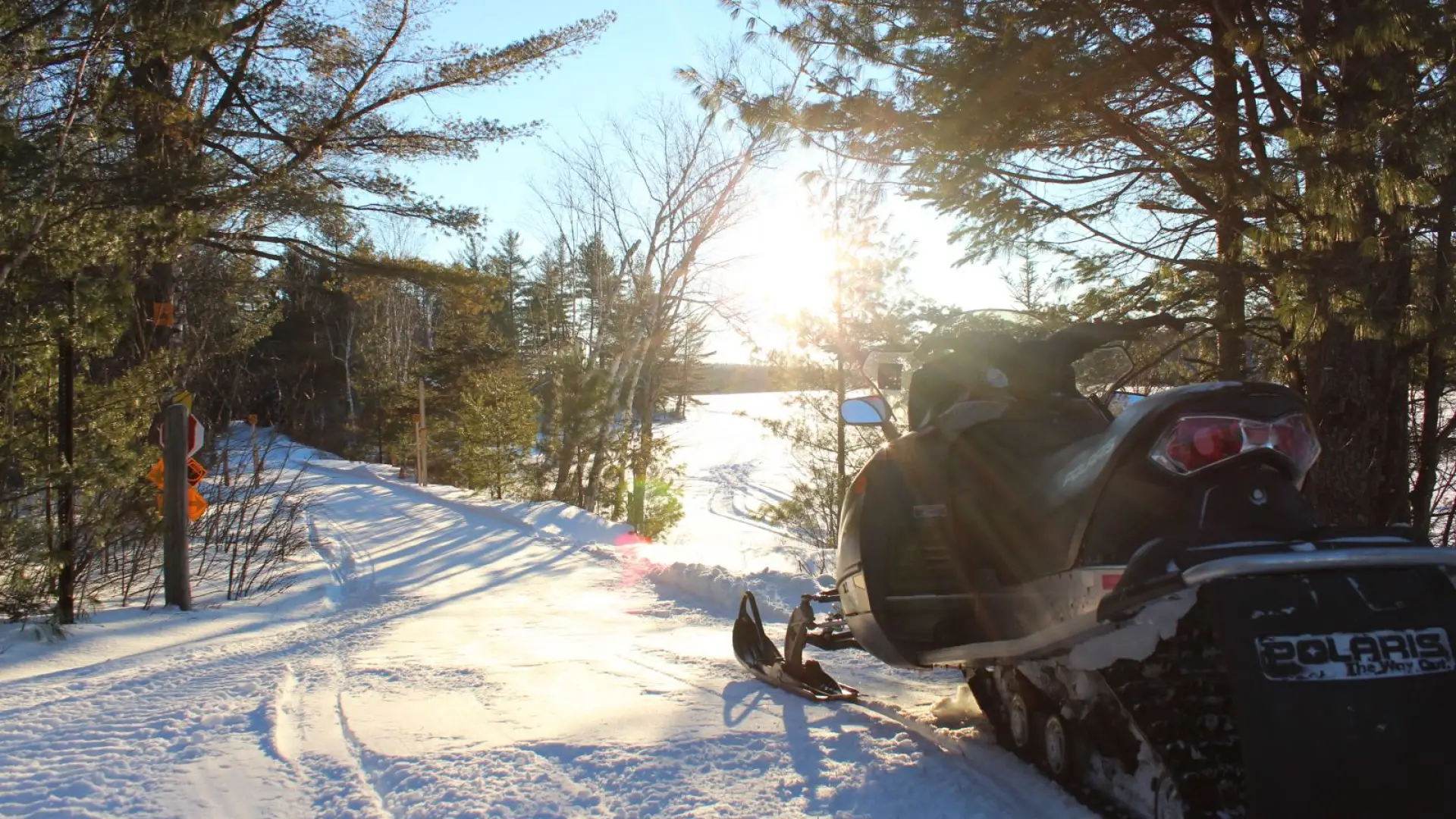 Our snowmobile route passed mountains, wetlands and lakes.
