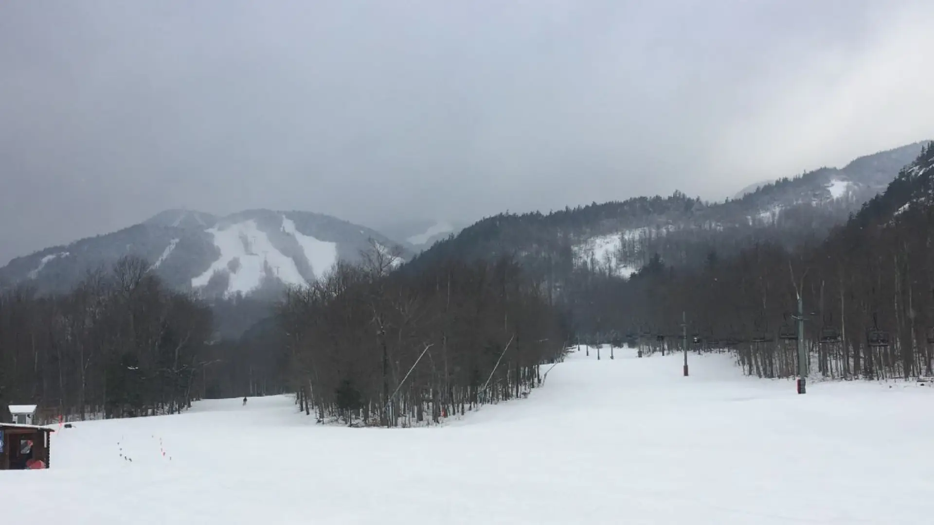 View of the slopes from inside the lodge!