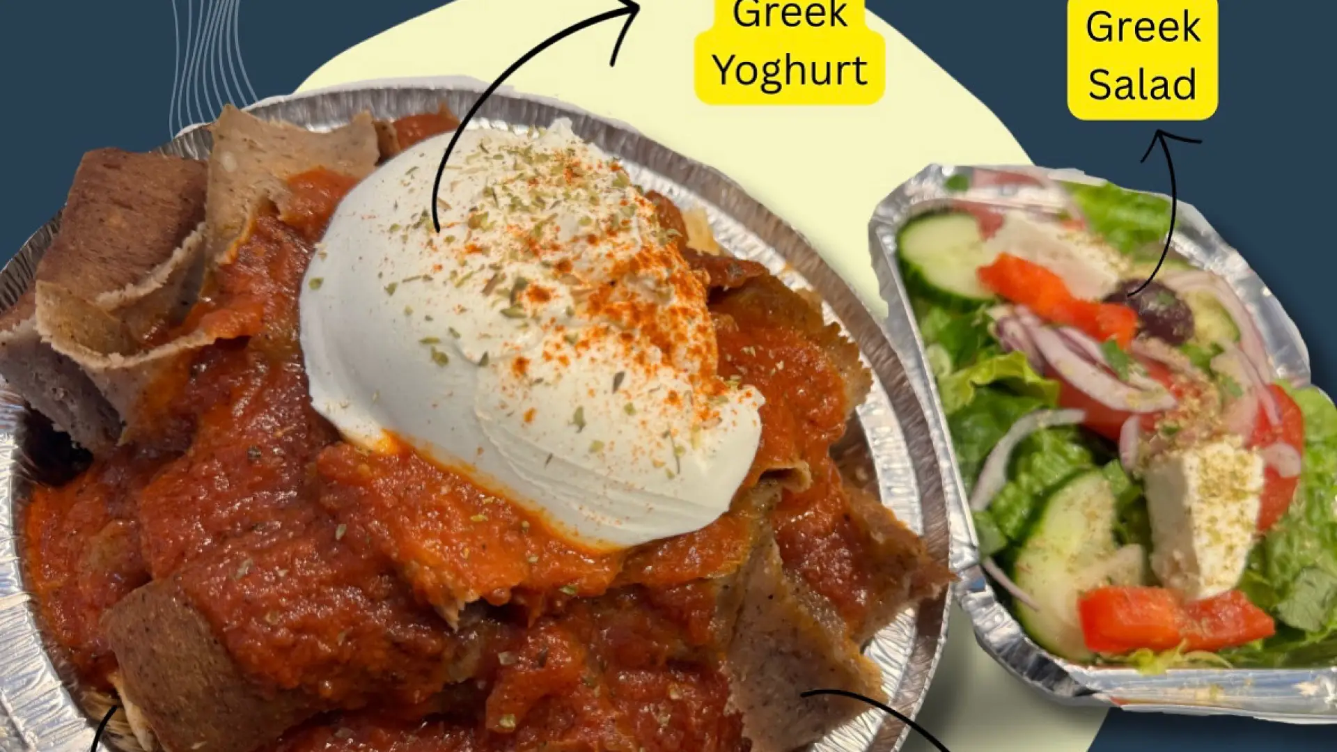 Delicious meal with image and description