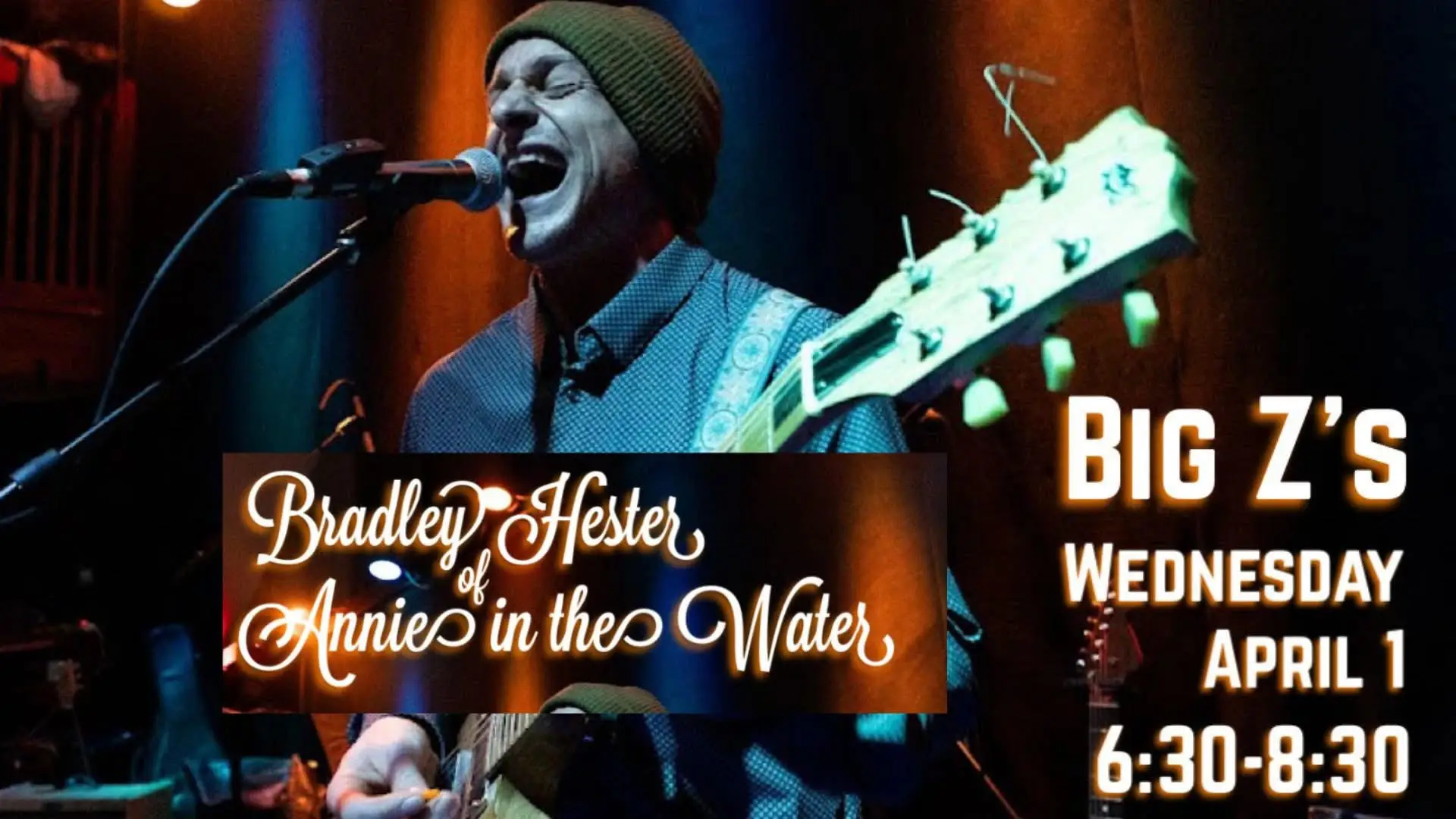 Header graphic with image of Brad Hester playing guitar on stage