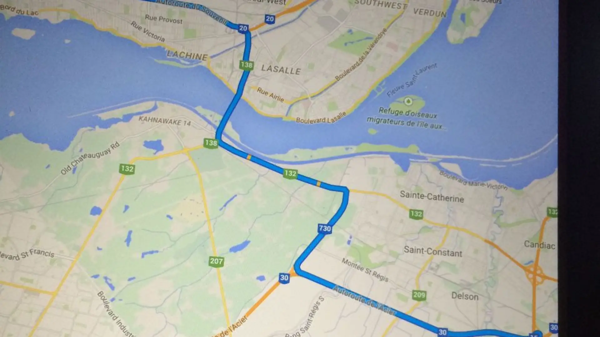 map to dorval airport in Montreal