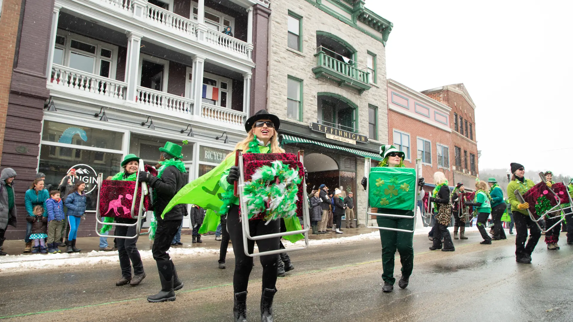 St. Patrick's Day Parade dancers dressed in festive attire