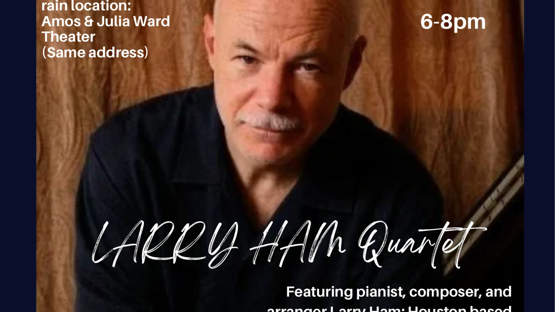 Concert poster for Larry Hamm Quartet on July 10 at Jay Village Green