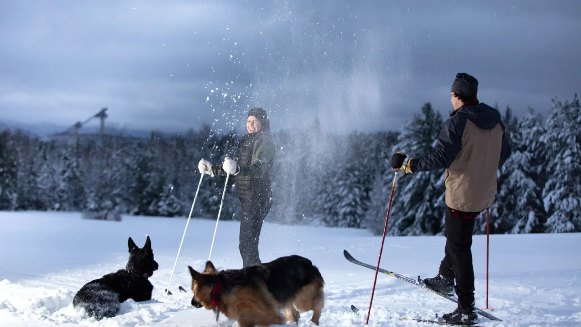 Every body enjoys having the whole snow field.