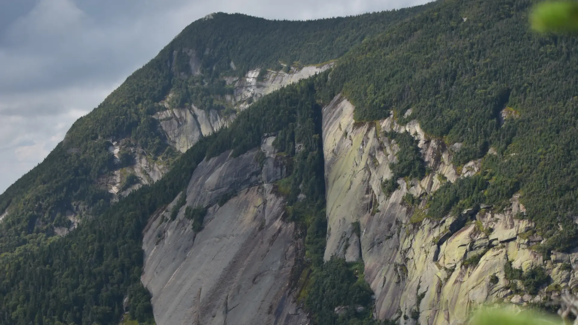 View of steep cliffs on a mountain