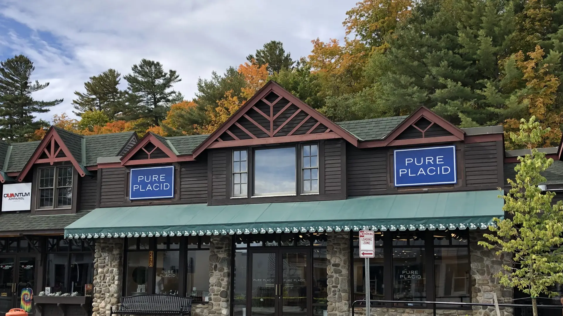 Pure Placid store front as viewed from the street