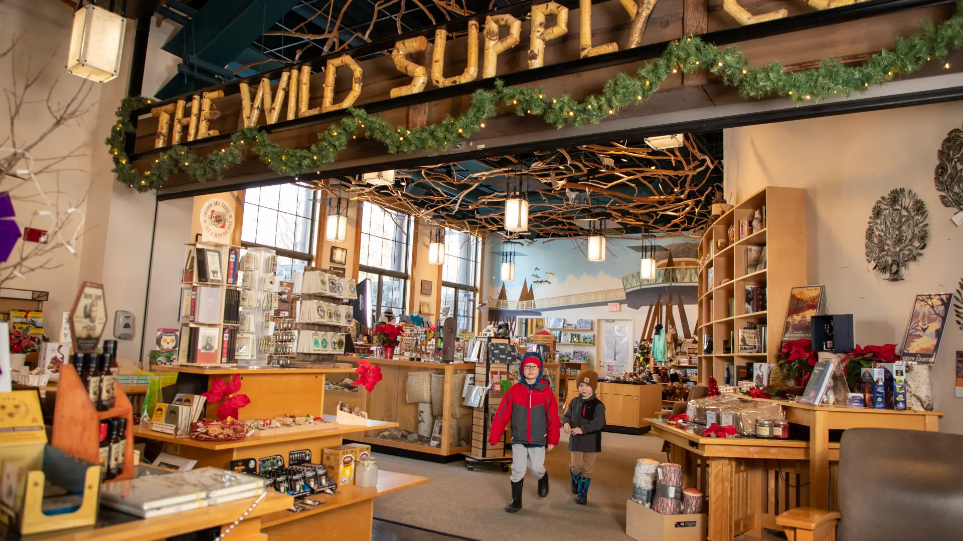 A shot of the gift shop located within The Wild Center