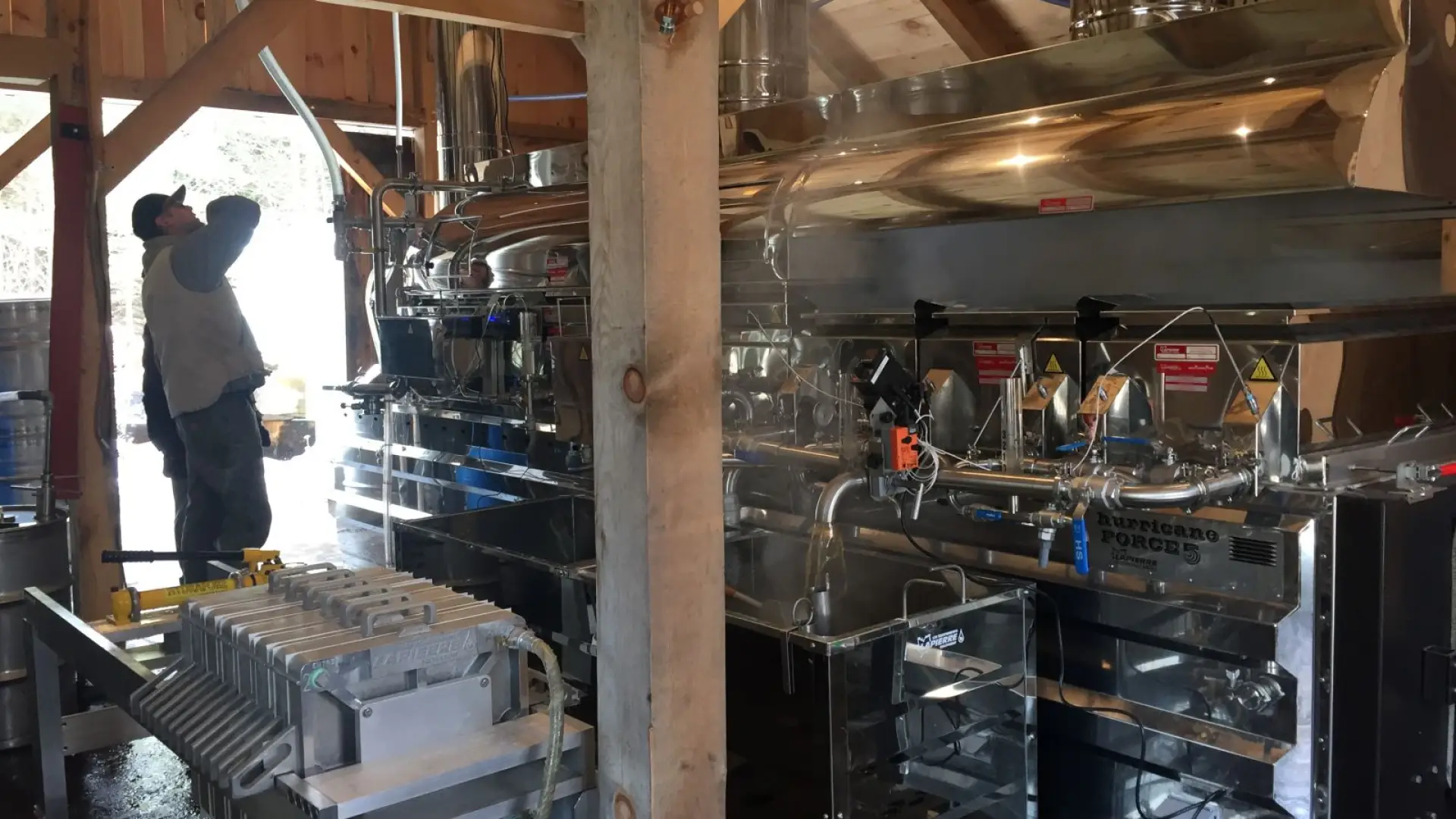 Once the sap is collected the operation involves reverse osmosis, evaporation, and filtering.