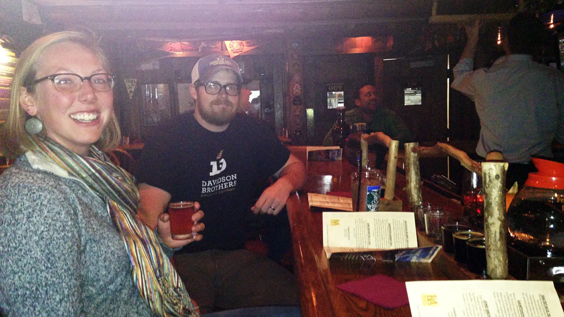 Liz & Keith - a couple of friendly visitors, partaking in a tasting of their own!