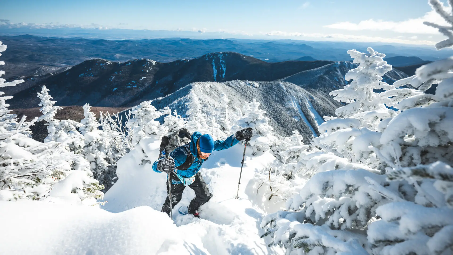 Snowshoer in the High Peaks