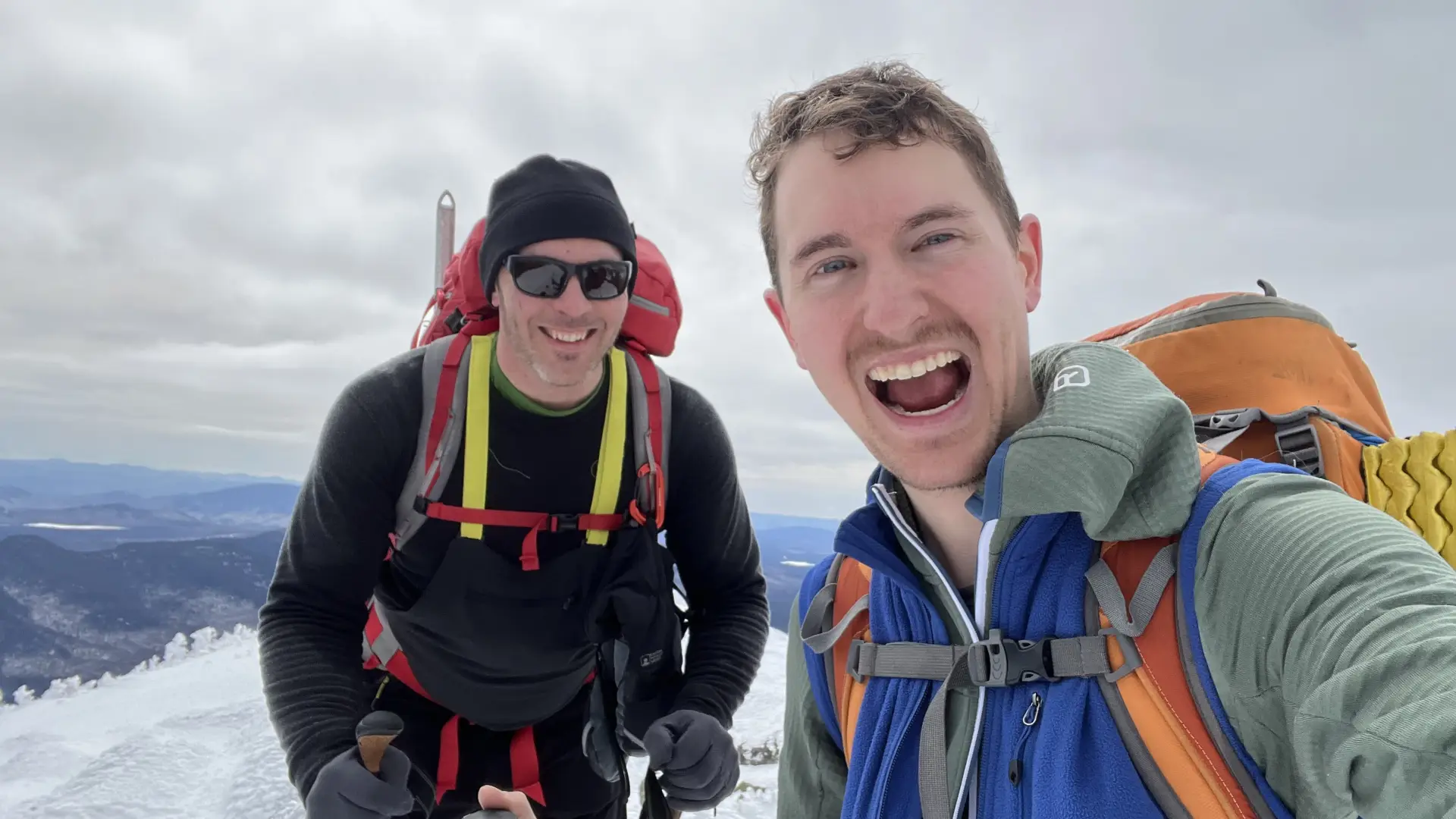 Happy faces after a winter mountaineering ascent