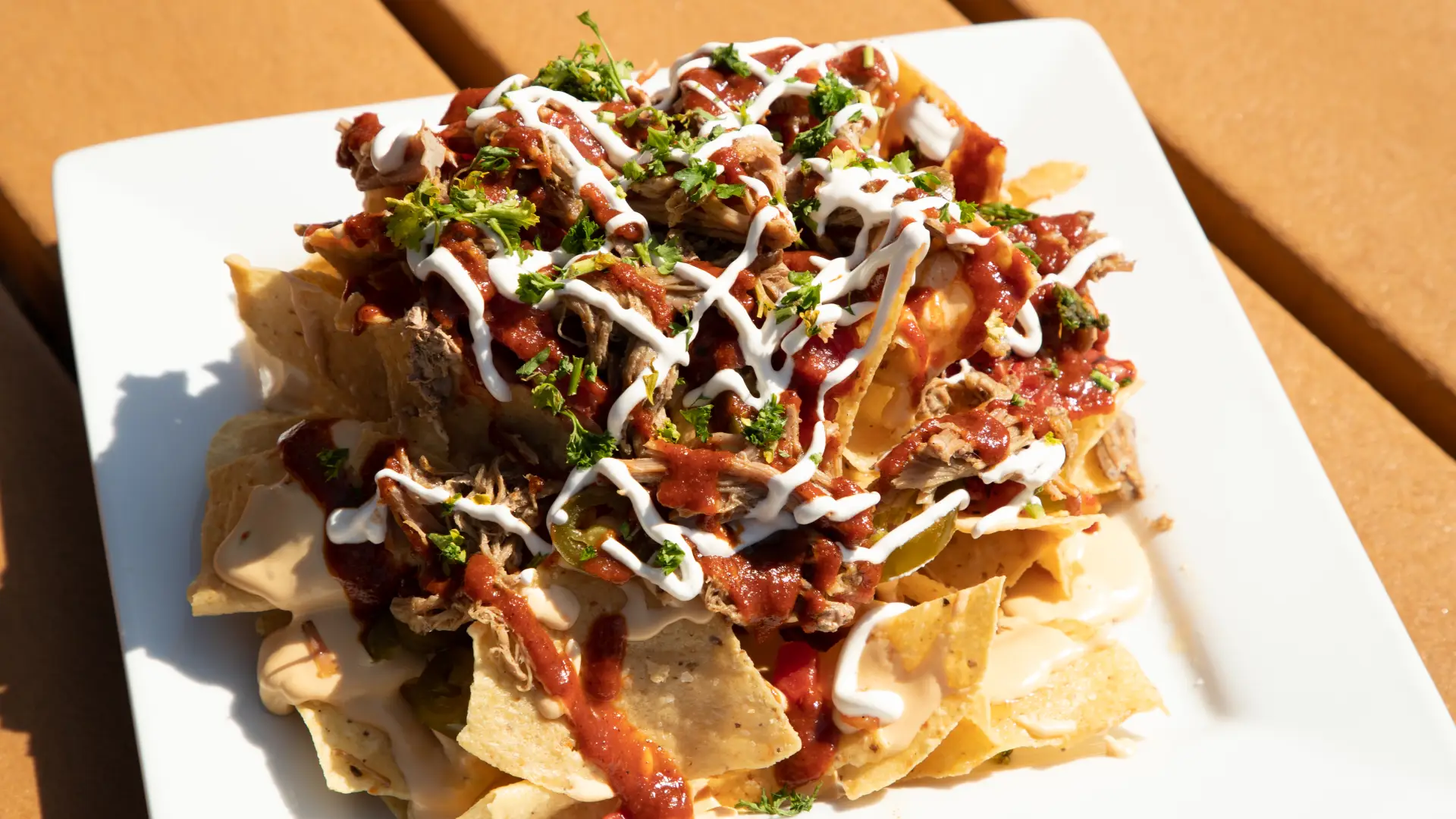 The food at the lodge, like these nachos, is a treat!